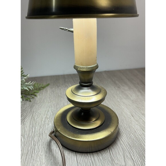Vintage MCM Brass Toleware Accent Lamp For Vanity Nightstand 14” - Picture 3 of 13